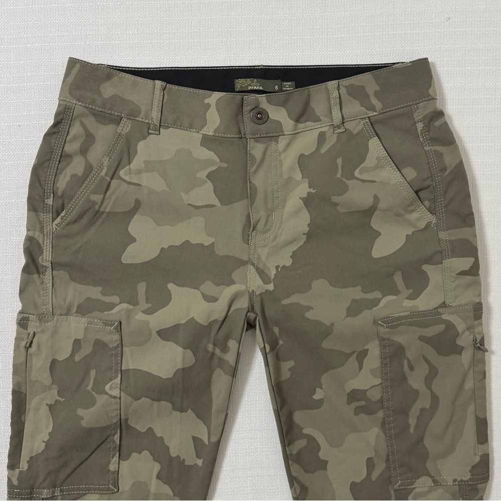 Prana Camo Jogger Pants Sky Canyon Green Camouflage Hiking Cargo Size 6 - Picture 5 of 15